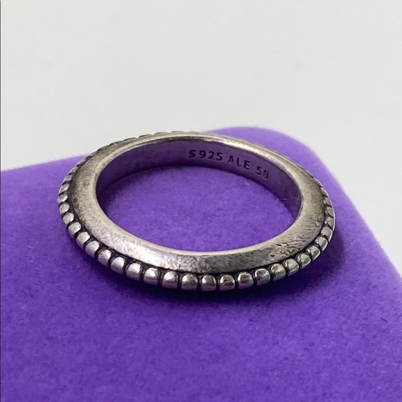 💛 Pandora 925 Silver Forbidden Beaded Ring - Picture 2 of 7